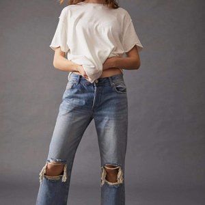 Free people Maggie Midrise straight leg boyfriend fit jeans size 30 butt…